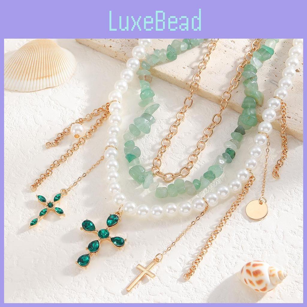 Ecofriendly Pearl And Alloy Cross Necklace Fashionable Summer Accessory For Women