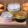 10Set Aluminum Foil Cake Container 250ml Cake Pans Liners With Lids Heat-Resistant Foil Baking Cups Cake Pan Kitchen Tool