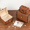 1 Set Vintage Treasure Storage Box Wooden Treasure Chest With Lock Piggy Bank Organizer Saving Box Case For Home Decoration