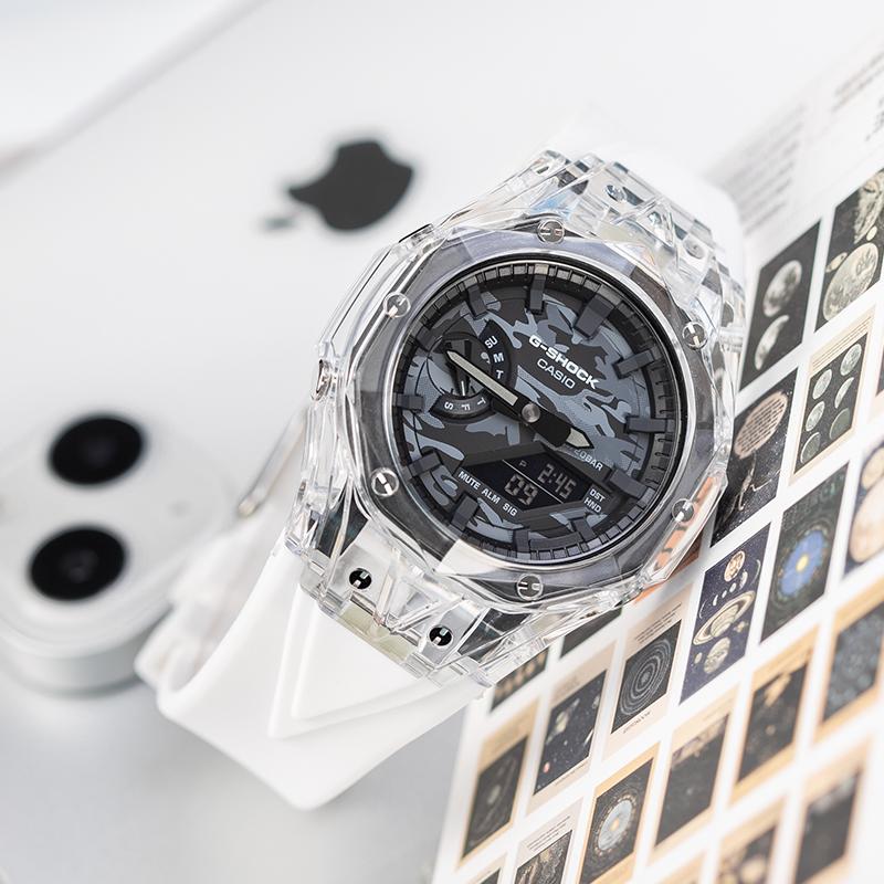 Casio Men Liquid Crystal/Analog Dual Display Series Gray Watch GA-2100CA-8A-P03