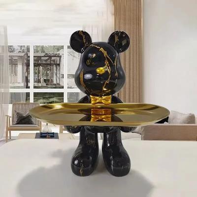 21cm Ozdoba Miś Graffiti Figurka Dekoracja Domu Statuetka Zwierzę Półka do Przechowywania Kluczy Nowoczesna Rzeźba Pokojowa Dekoracja Stołu Prezent