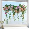 Spring Hanging Flowers Vine Window Clings Static Peony Floral Glass Sticker Removable Window Decals for Home Wedding Party Hotel Office Coffee Shop