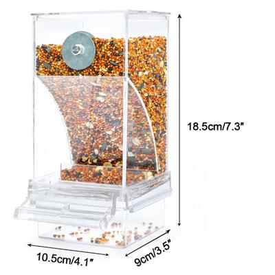Auto Bird Feeder Cup No Mess Bowl Cage Automatic Feeding Canary Parrot Cockatiel