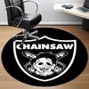 1pc Chainsaw Skull Office Round Area Rug, Under Office Chairs Bedroom Living Room Home Decor, Room Deco, Available in Various Sizes