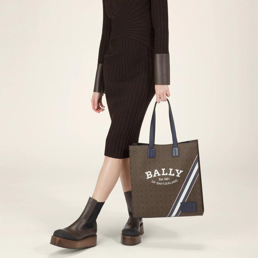 Bally Crystalia Commuter Fashion Classic Monogram Print Tote Bag Women Tote Bags Brown 6301348