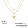 Trendy Clear Zircon Star Pendant Necklaces for Women Stainless Steel Double Chains Necklace Jewelry 2026 Mother's Gift New