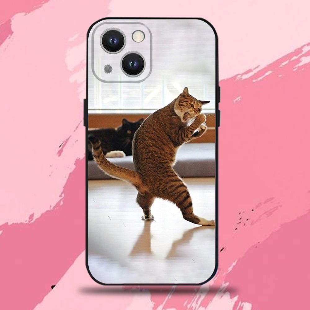 Cat Memes Phone Case For iPhone 16,15,14,13,12,11 Plus,Pro Max,XS,X,XR,SE,Mini,8,7,Soft Silicone Black Cover