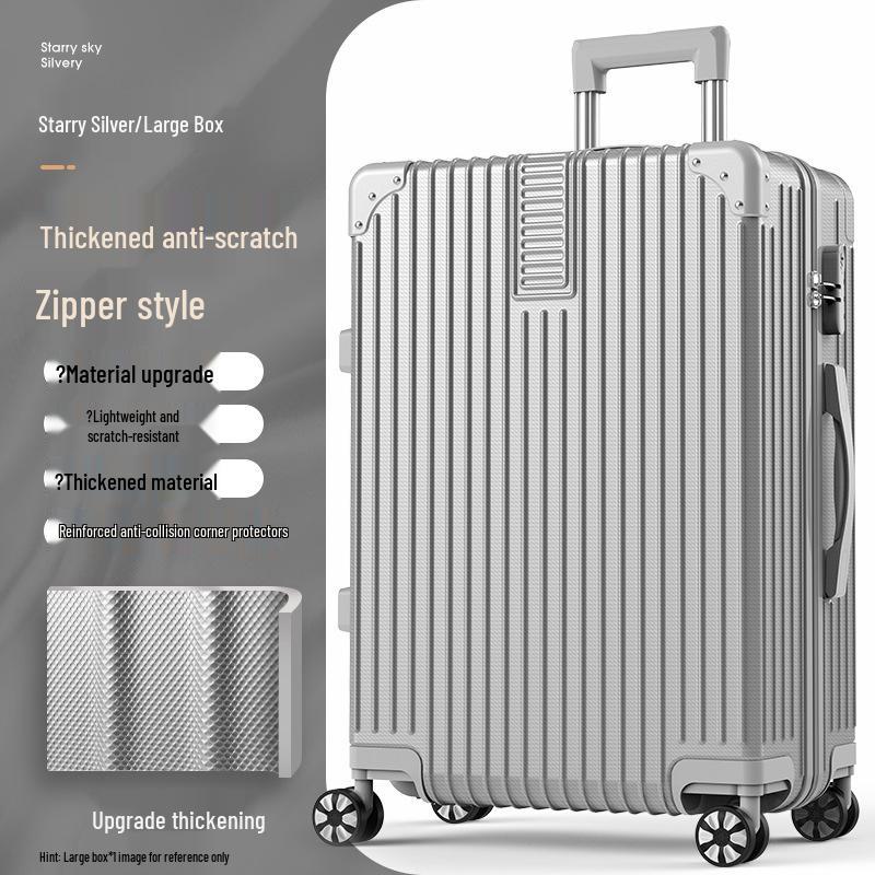32-Inch Large Capacity Trolley Suitcase with Universal Wheels - Durable Leather Design for Men and Women