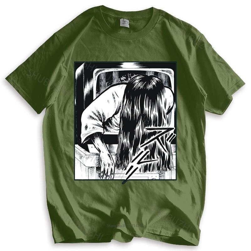 Modemarke T-Shirt Herren locker SADAKO YAMAMURA THE RING HORROR KULTFILM JAPAN ANIME MANGA JAPANISCH Baumwoll-T-Shirt für Jungen