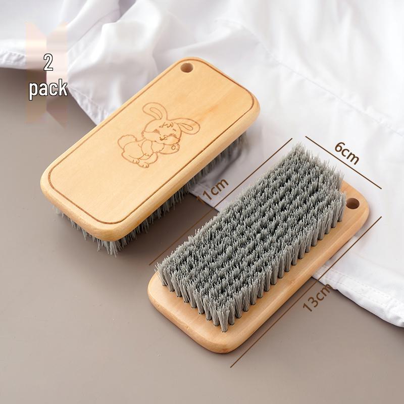 Multi-Purpose Hard Bristle Shoe Brush with Solid Wood Handle