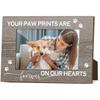 Your Pawprints Are Forever In Our Heart Dogs Memorial Frame Wooden Photo Frame Dog Photo Frames for Home Office Wood Desk Picture Frames 4x6 for Dogs