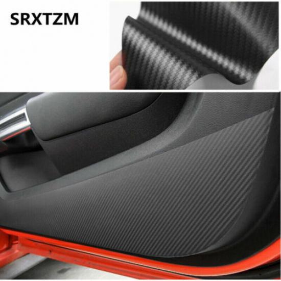 Black Door Anti-Dirty Carbon Fiber Style Sticker Trim Cover for Ford Mustang