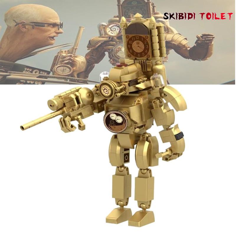 661 Golden Titan Time Man Toilet Man Building Blocks Compatible With Lego Mrs. Tv And Computer Man