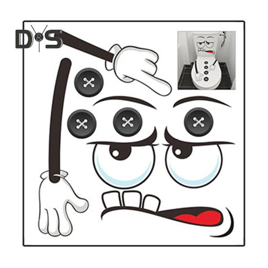 

Наклейка на унитаз с мультяшным выражением, водонепроницаемая, съемная, самоклеящаяся, из ПВХ, для гостиной, ванной комнаты, настенное искусство, забавное выражение, украшение на крышку сиденья унитаза A