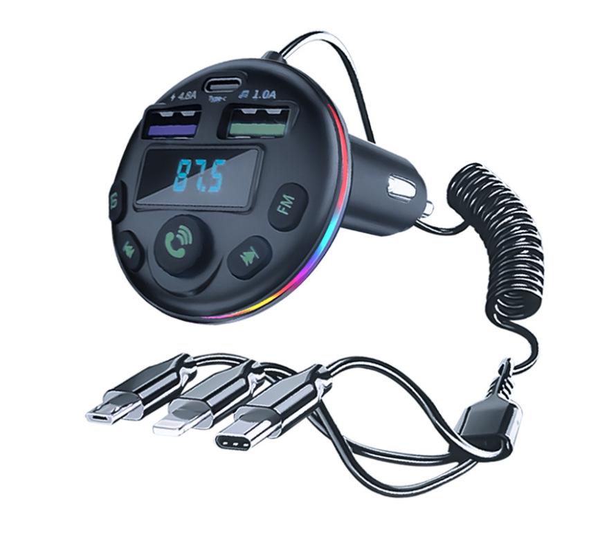 

Q21 Быстрая зарядка Bluetooth автомобильное зарядное устройство и MP3-плеер с 3-портовым прикуривателем