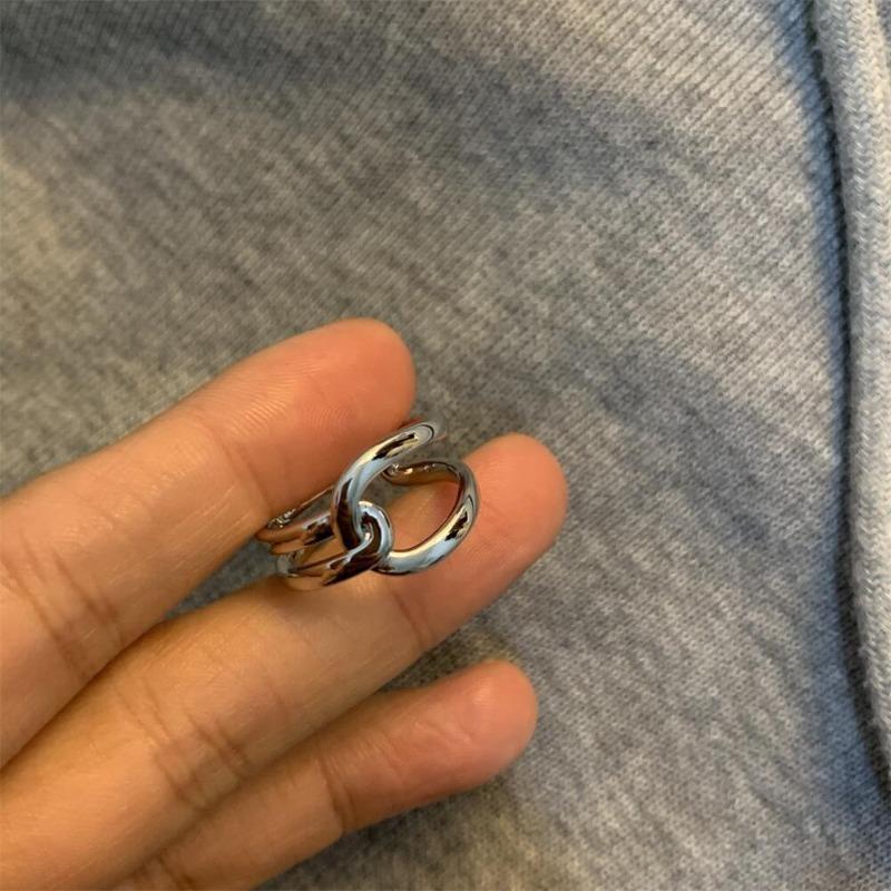 Open Ring for Women Simple Knot Design Fashionable Line Wrapping Ring Geometric Style Ins Personality Ring