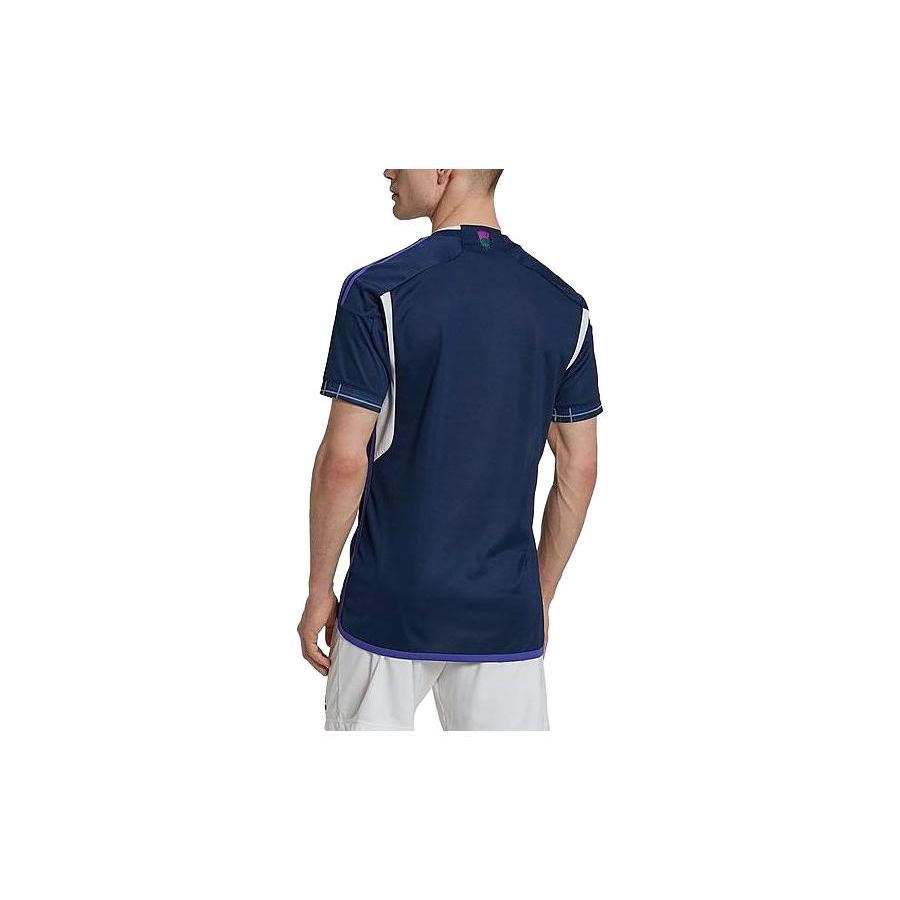 Adidas Solid Color Logo Print Round Neck Sports Short Sleeve T-Shirt Men Tops Navy-Blue HC4171-419