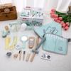 Simulierter Haarbeutel-Set, Kinderspiel zu Hause, Rollenspiele, Haarschneidewerkzeuge, Holz-Baby-Make-up