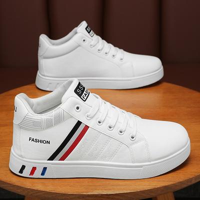 Extra grote maat nieuwe veelzijdige herenschoenen Mid-top boardschoenen voor jongens Casual witte schoenen