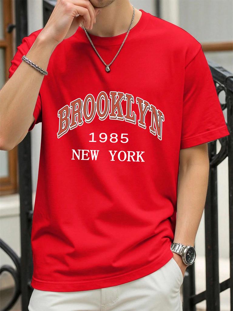 New York 1985 Brooklyn Design Tee Shirts ONeck Loose Short Sleeve Trendy Cotton Sportswear Unisex Comfortable Summer TShirt