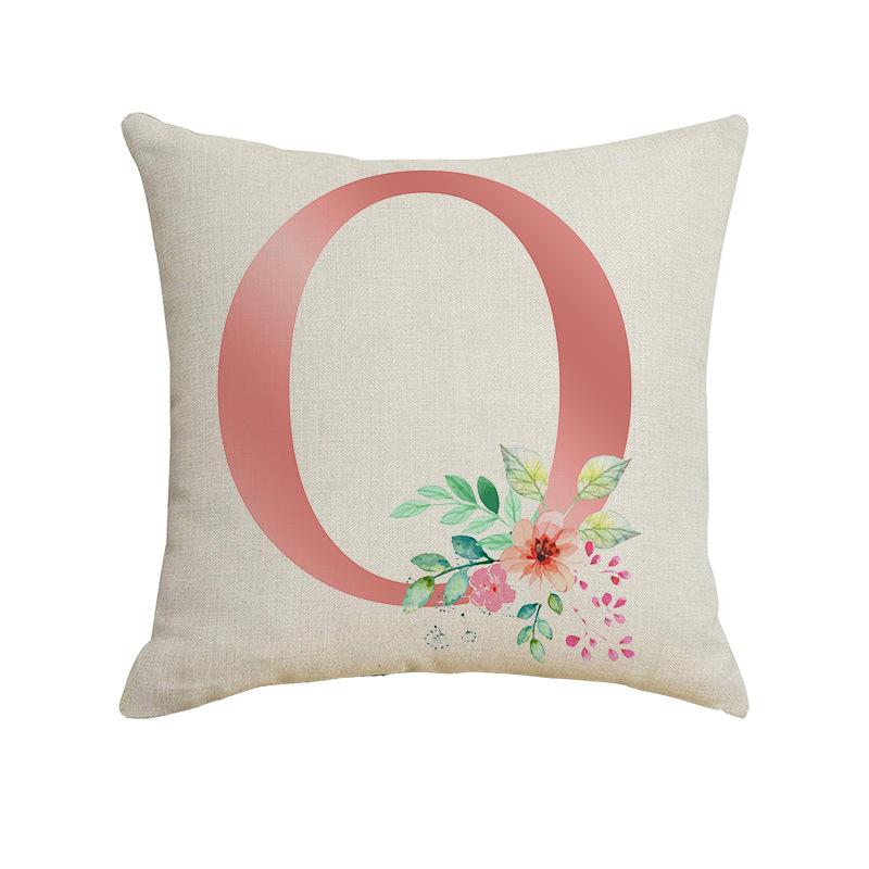 New Small Fresh Letter Series Pillow Cover Office Sofa Living Room Decoration Linen Cushion Cover