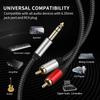 2RCA to 6.35mm AUXs Cable, 6.35mm 1/4 to 2RCA Male Headphone Adapter Y Splitter Stereo Sound Cord for Tablets