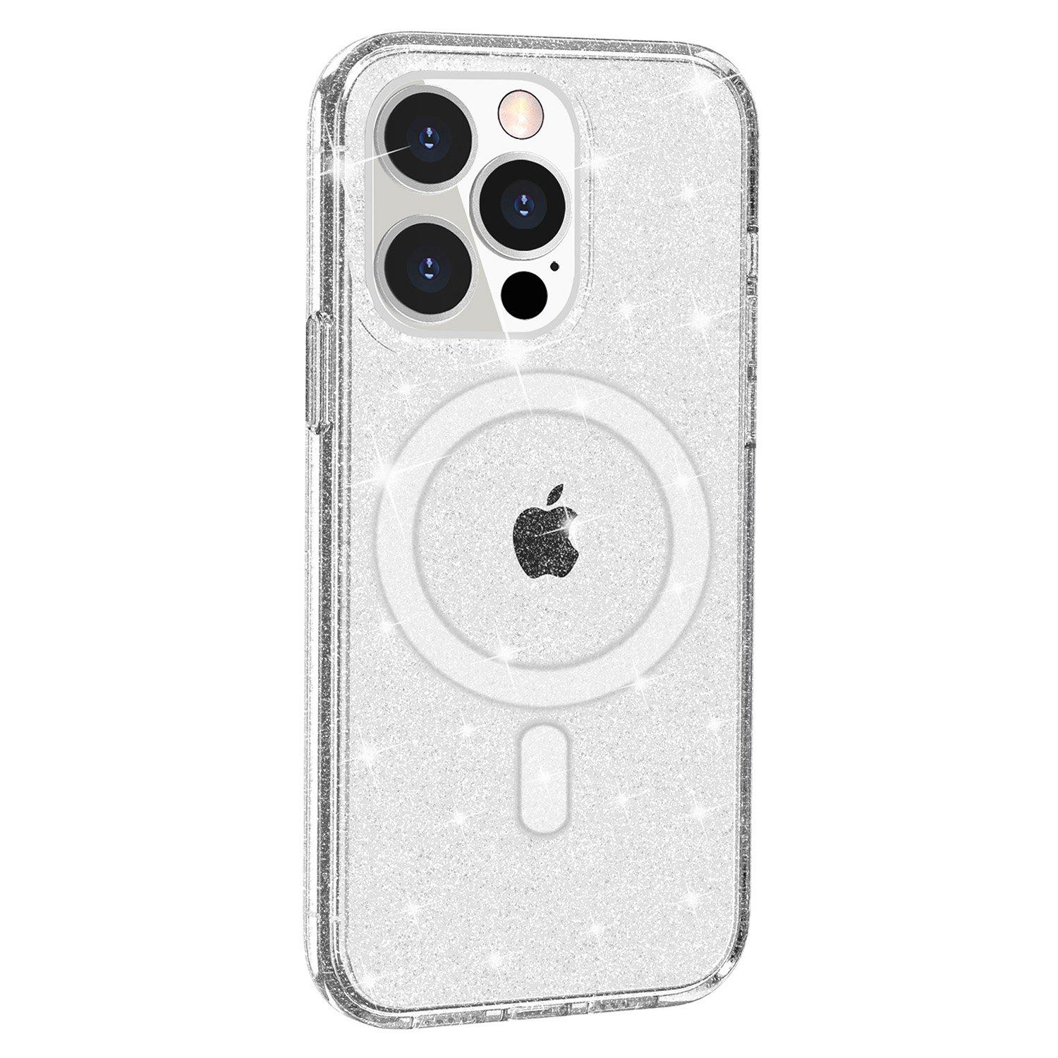 

AMORUS For iPhone 14 Pro Magnetic Case Compatible with MagSafe Glitter Powder PC + TPU Phone Cover