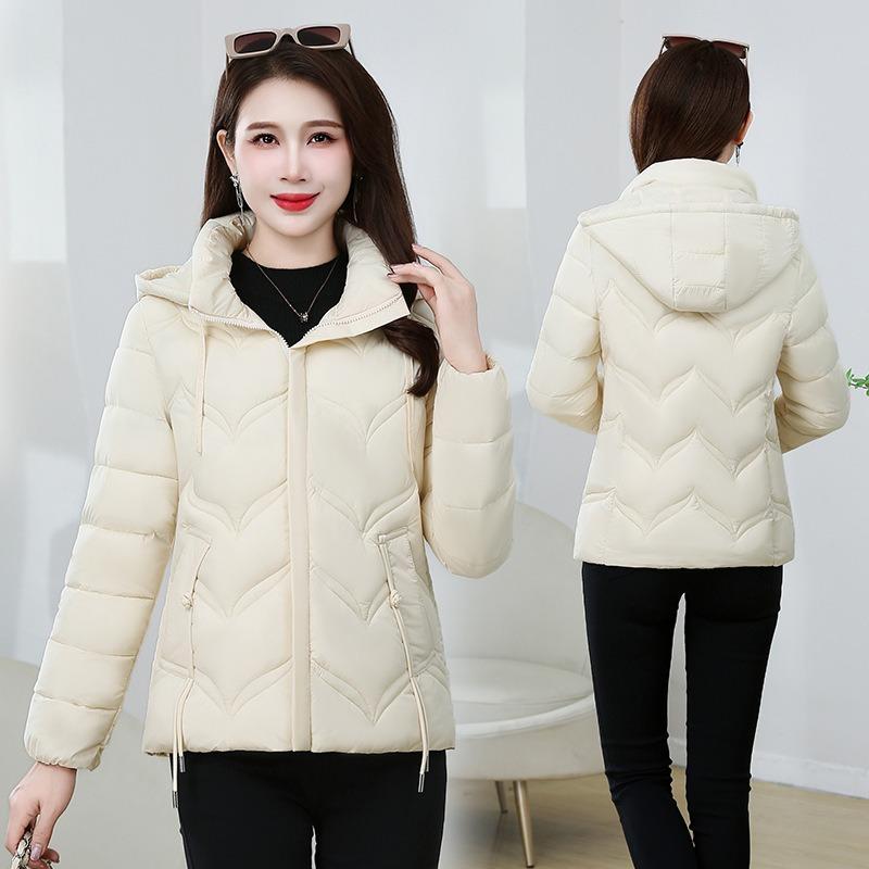 Down cotton-padded clothes Women's short stand-up neck cotton-padded clothes Fashion slim-fitting cotton-padded jackets Hooded warm jackets