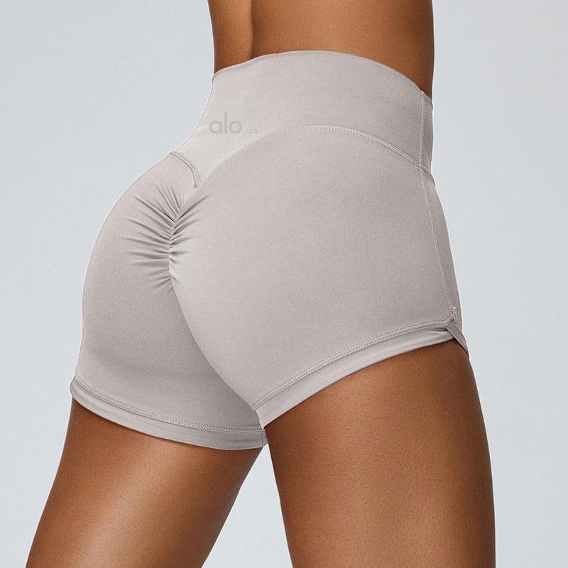 ALOSCO Women's Quick-Dry Yoga Shorts - Slimming Tight Fit, Bare Feel Peach Hip Lift
