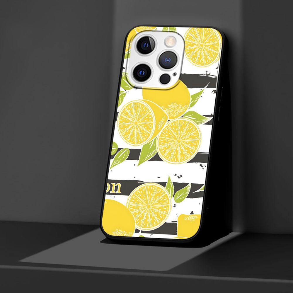 Citrus limon Linnaeus Case for Apple iPhone 14 11 7 SE 2020 8 X XS 13 12 Mini XR 15 Pro Max Silicone Black Soft Phone Cover