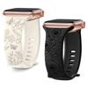 Floral Engraved Strap For Apple Watch Band 40mm 44mm 41mm 49mm 45mm 38mm 42mm Silicone Bracelet Iwatch Series 9 7 Se 6 8 Ultra 2