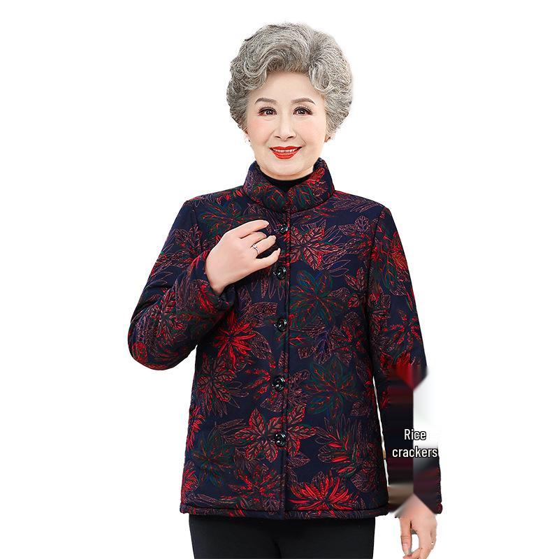 Elegant Winter Velvet-Cotton Jacket for Middle-Aged & Elderly Women