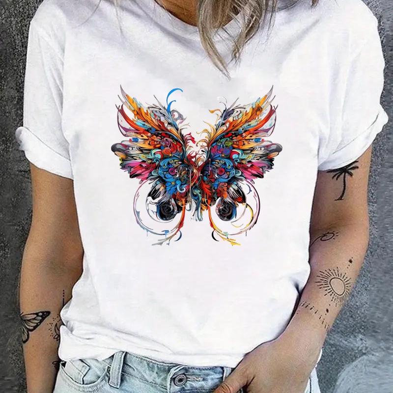 

Neck Women s Short Sleeve Tee, Skin-Friendly Fabric, Casual Dates & Office Wear XXL білий