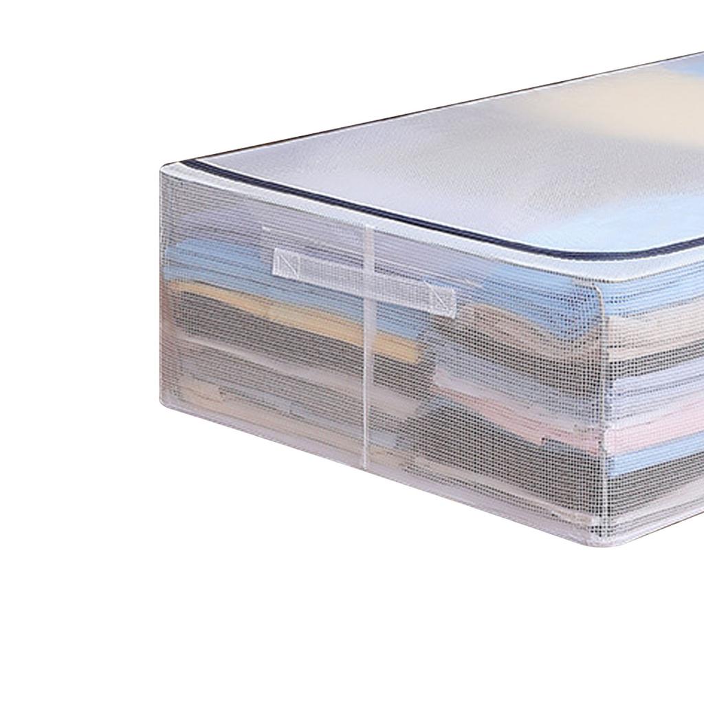 Transparent Mesh Clothes Organizer with Lid Large Capacity Moisture Proof Clothing Storage Box for