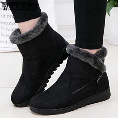 Hiver chaud femmes bottes de neige plate-forme chaussures décontractées grande taille dames bottes fermeture éclair femme imperméable bottines