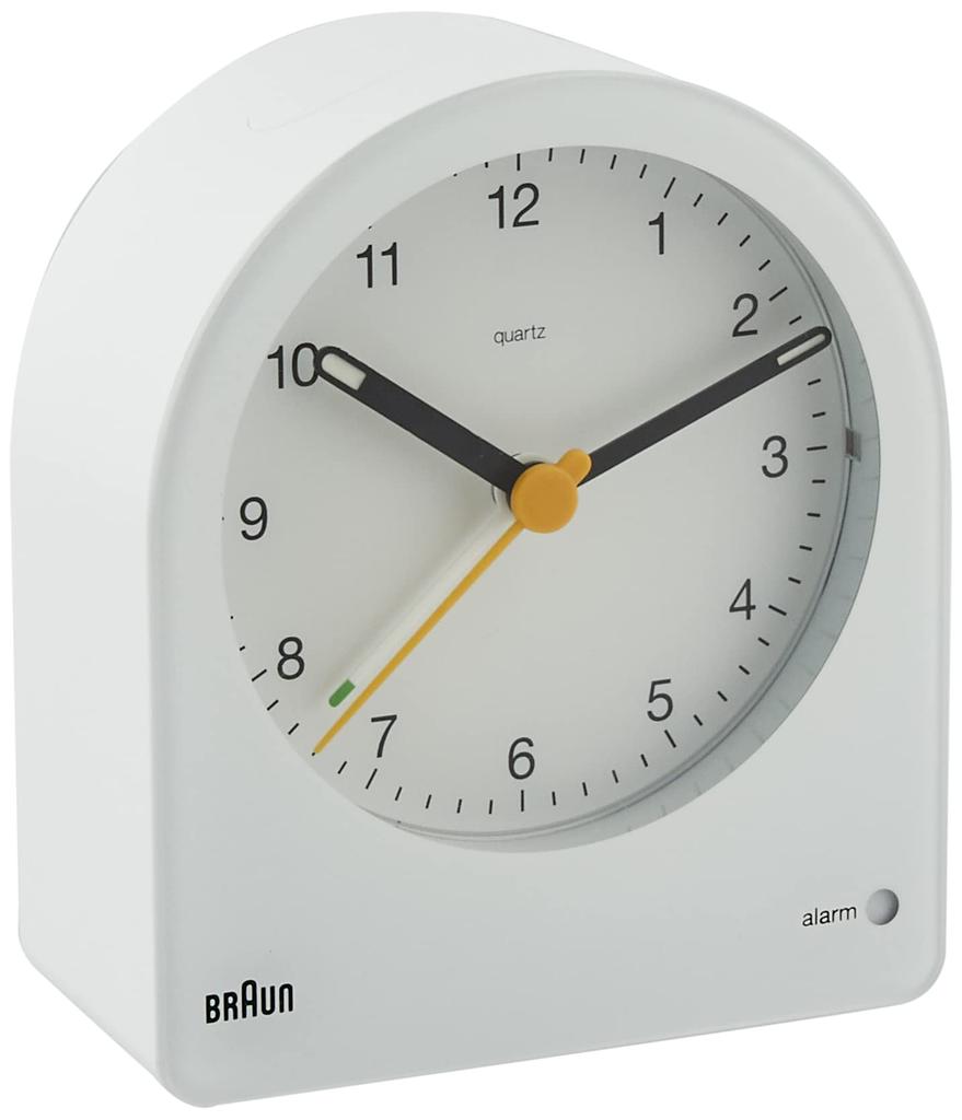 Imported Analog Alarm Table Clock White BC22W [Regular Product] BRAUN/Brown