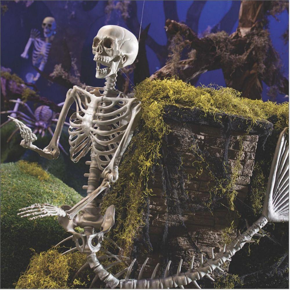 Funny Skeleton Mermaid Skeleton Flexible Plastic Halloween Fish Skeleton 80cm Decoration Fish Skeleton Statue Halloween