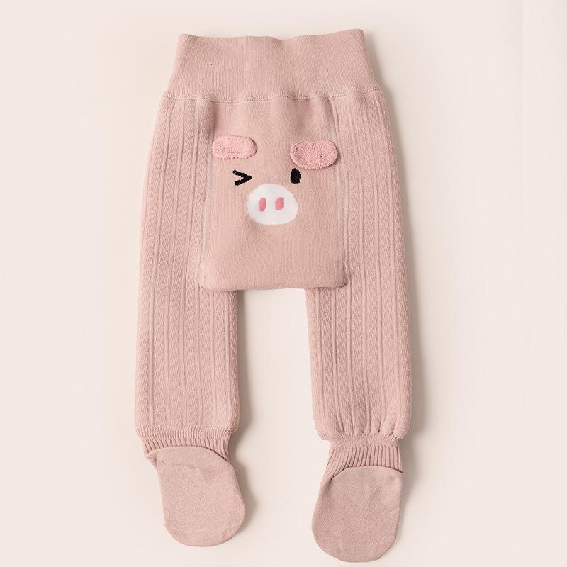 Infant Velvety Big Butt Base Layer Jumpsuit with Socks - Warm Autumn/Winter Style for Boys & Girls