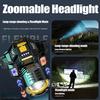 Rechargeable Headlamp Geste Sensor Zoomable Headlamp LED Outdoor Strong Light 5 Modes Multiduty Headlight for Camping Fishing