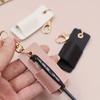 Portable Lanyard Pen Holder, Leather Badge Pencil Holder Leather Pen Pouch Holder Pocket Protector for Office