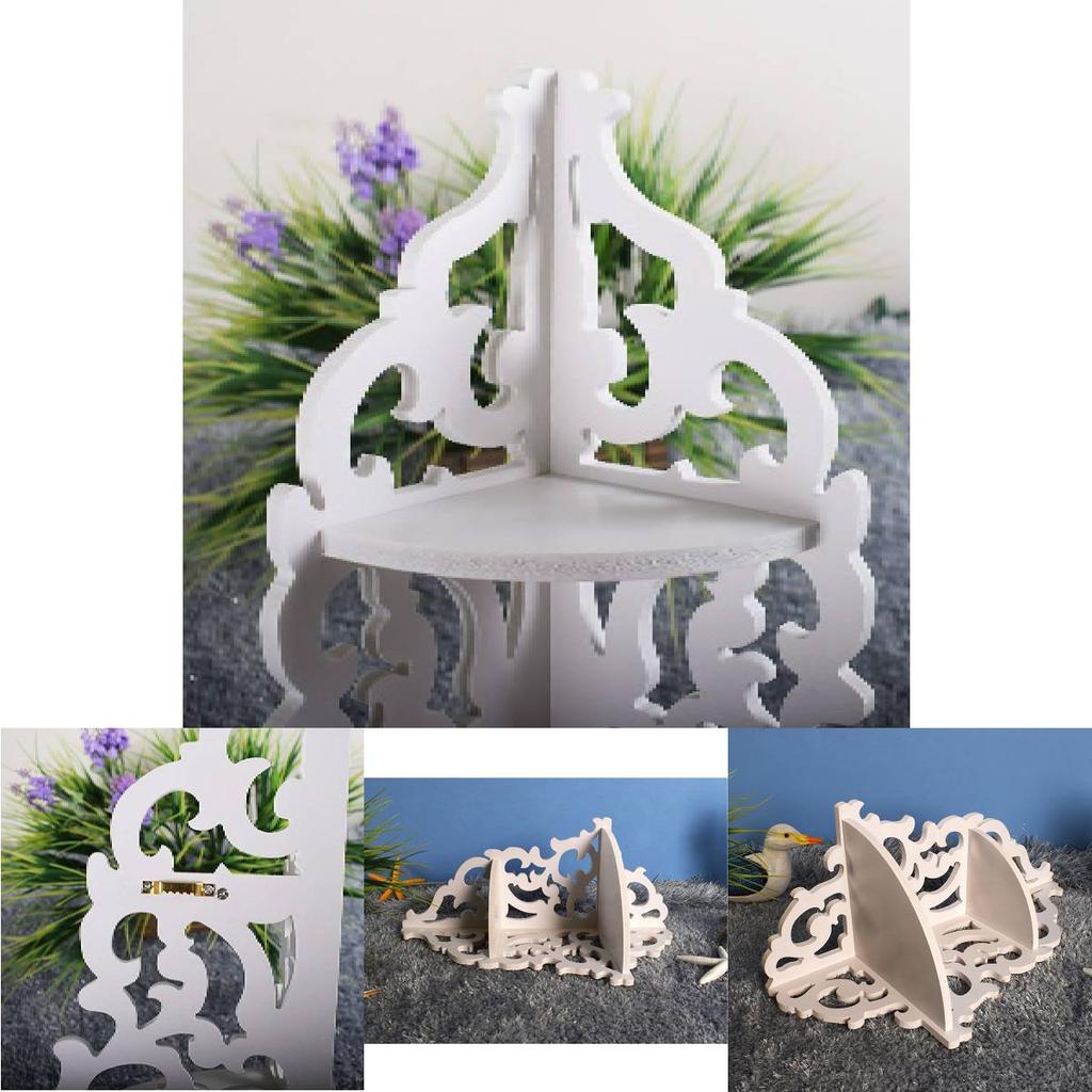 Scaffale Angolare da Parete Bianco Resistente all'Acqua Stile Campagnolo Europeo con Espositore per Fiori per Decorazione del Soggiorno