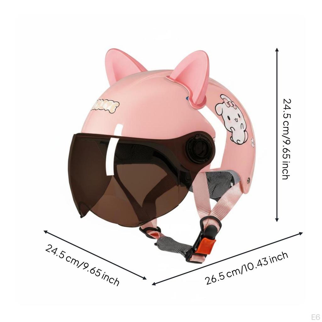 Children's CatEar Helmet Hard FastRelease Buckle Child Gear Dinosaur Wht Clear