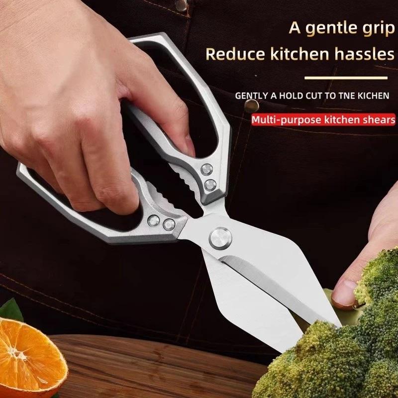 Heavy Duty Multifunctional Stainless Steel Kitchen Scissors Non-Slip Handle Poultry Shears for Chef Home Cooking Preparation