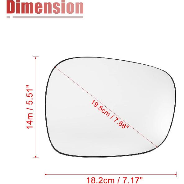 ACROPIX Beheizbare Spiegelglas-Ersatz für die Beifahrerseite des Rückspiegels am Auto mit Trägerplatte Passend für BMW X3 - 1 Stück Weißes Glas