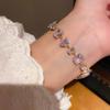 Dopamin Zirkon Herz Oval Armband: Frischer, Süßer, Vielseitiger Mode-Armreif mit Light Luxury High-End Schmuck für Damen