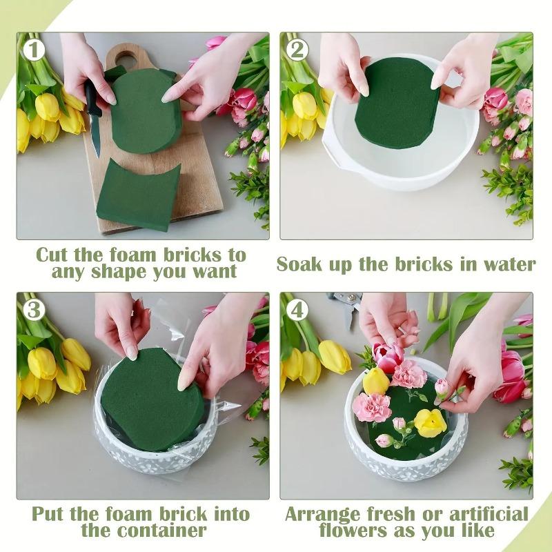 10/1x Green Floral Foam Blocks for Fresh Artificial Flowers Dry Wet Floral Rectangle Foam Block Flower Mud Wedding Party Decor