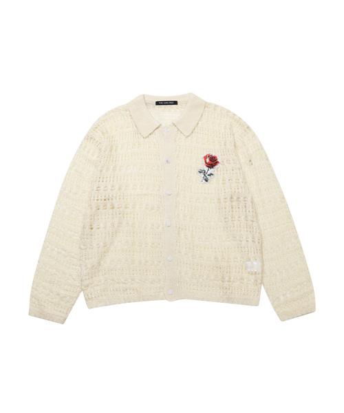 Greatest Sheer Rose Patch Shirt Ivory Free