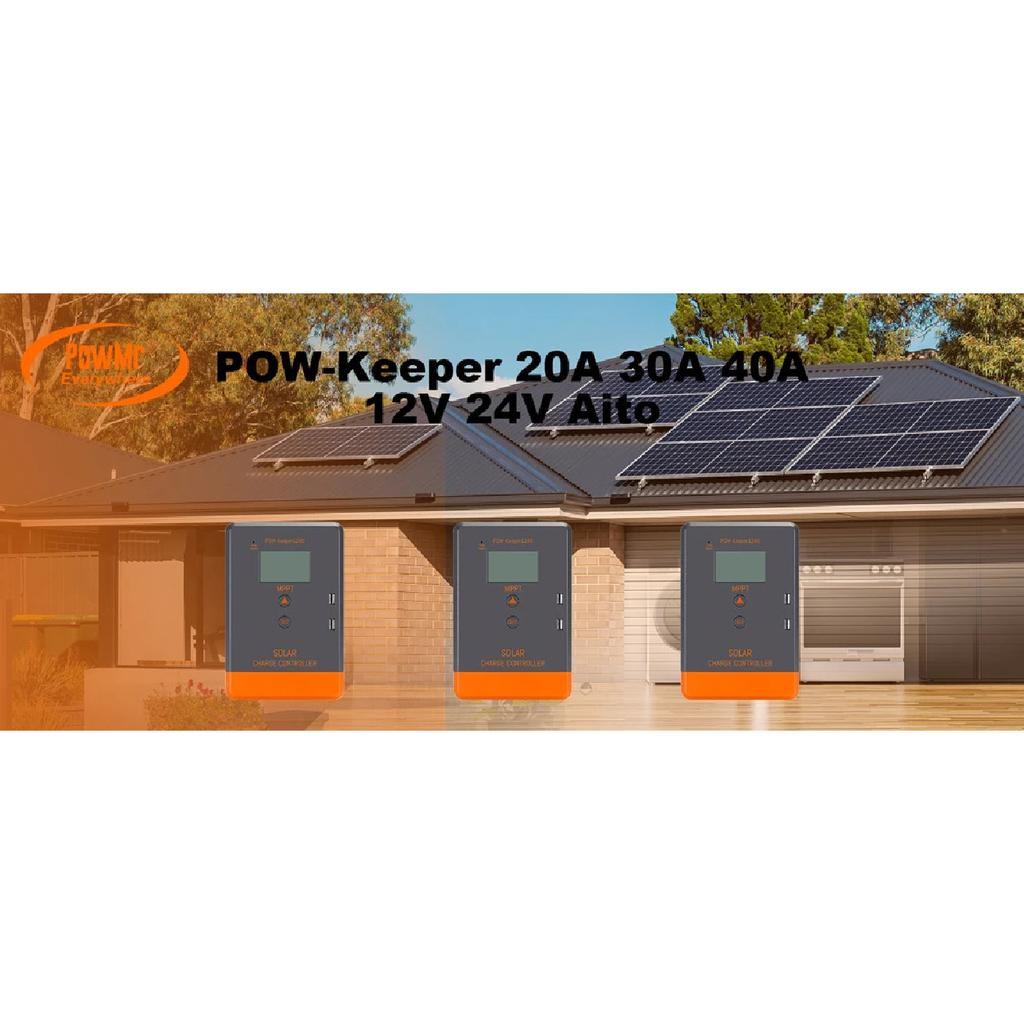 PowMr 20A 25A 30A 35A 40A 45A MPPT Solar Charge Controller for 12V 24V Lead-acid/Lithium Battery Solar Regulator Back-light LCD