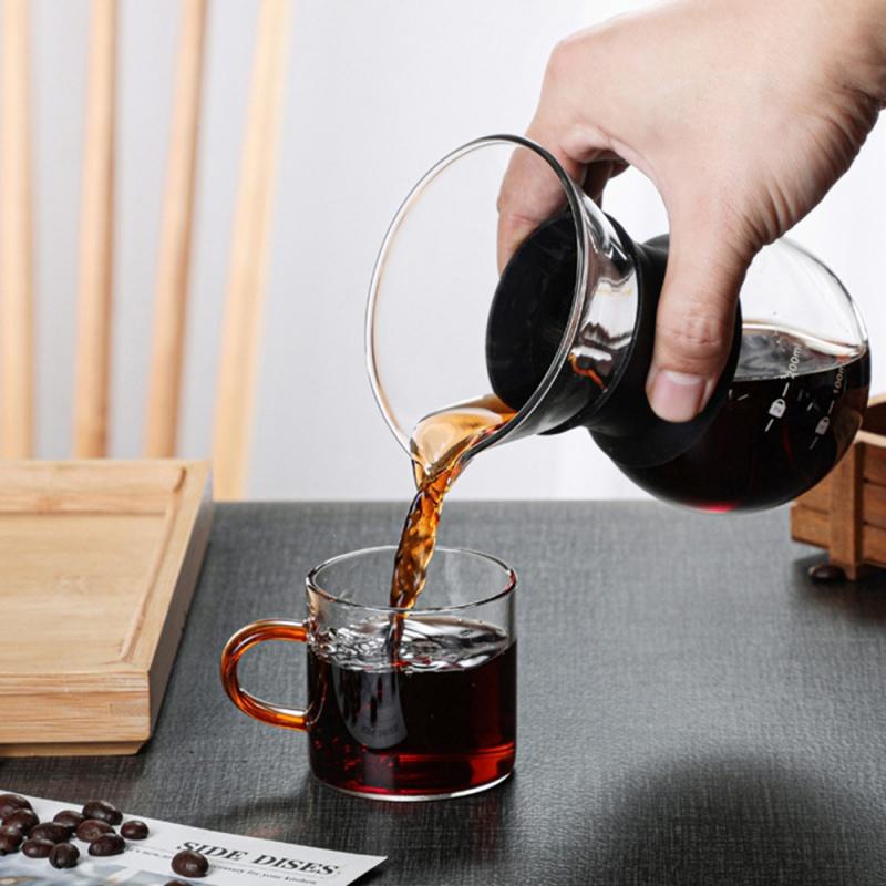 Reusable Glass Coffee Pot with Stainless Steel Filter Drip 200ml 400ml Coffee Pot Dripper Barista Pour Over Coffee Maker