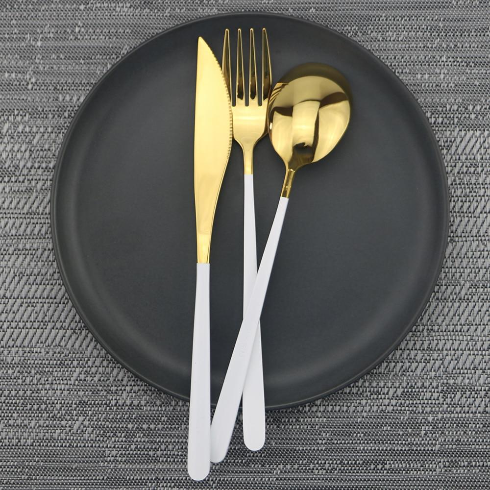 Sada nádobí z růžového zlata Sada nožů, lžíce a vidličky Sada kuchyňského příboru z nerezové oceli Restaurace Cestování Camping Příslušenství